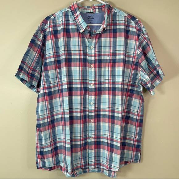 Mens Linen Blend BUNDLE 38x7 Shorts XXL Button Downs Plaid Coastal Summer Preppy - Picture 10 of 14